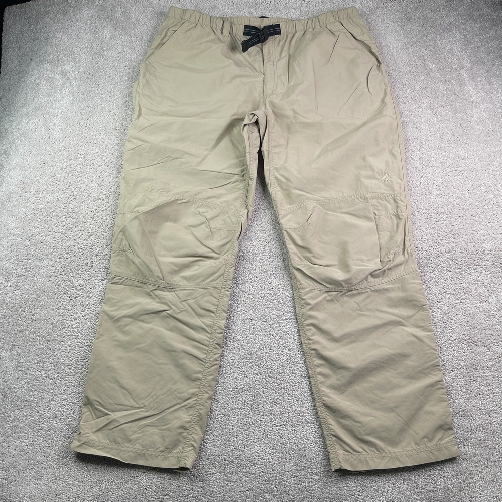 Eastern Mountain Sports Pants Mens XL Tan Hiking Outdoor Nylon Belted Gorpcore